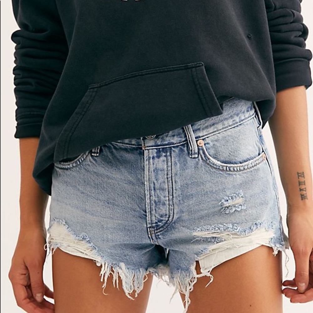 Free People Good Vibrations Jean Cutoff Shorts